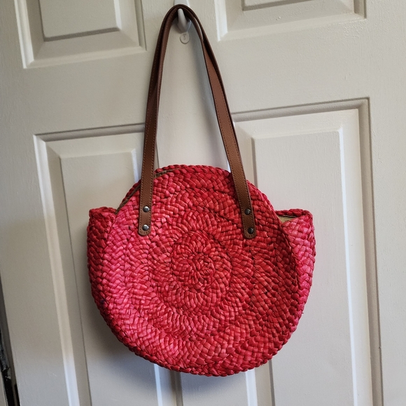 Lucky brand straw basket weave circular purse - Picture 6 of 10
